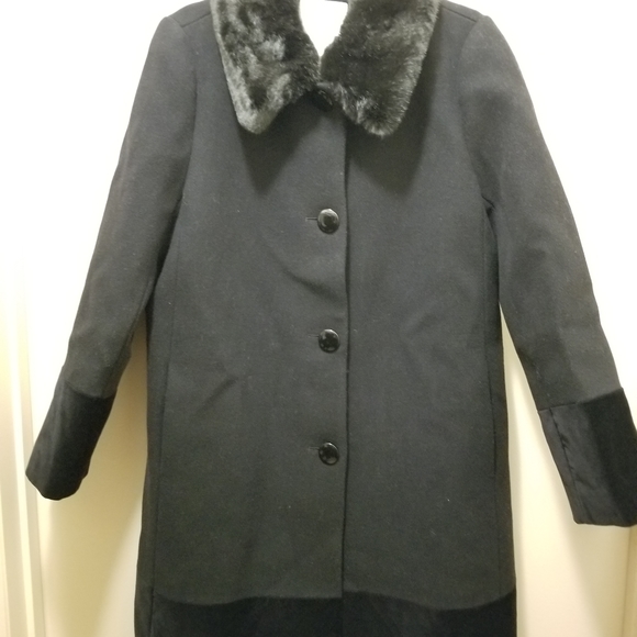 kate spade Jackets & Blazers - ♠️KATE SPADE♠️ Wool & Velvet Fur Coat